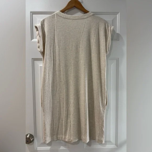 Lou & Grey Signaturesoft Split Neck Pocket Dress Women’s Sz M in Lt Oak Heather - Picture 5 of 12